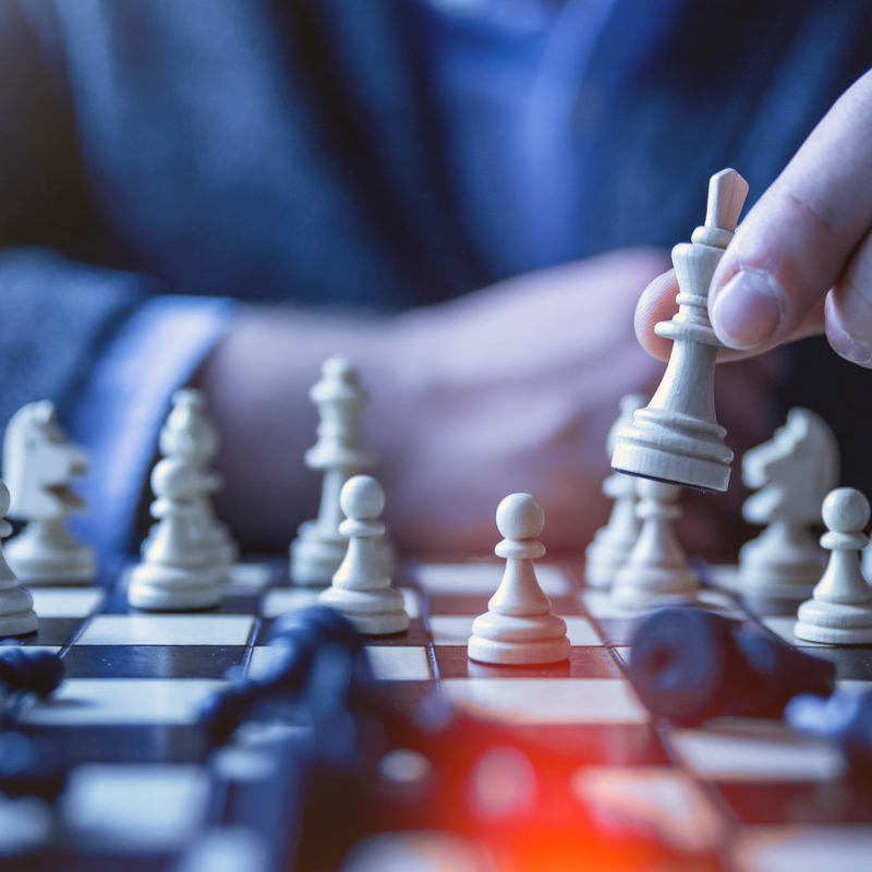 man playing chess