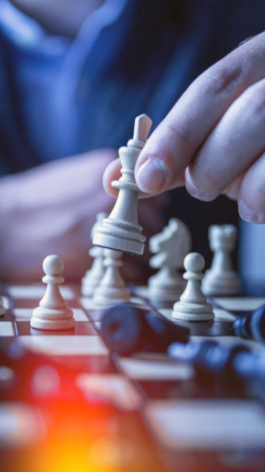 man playing chess