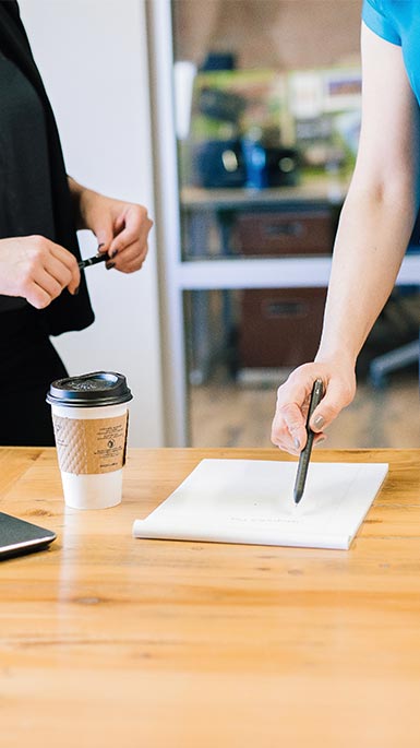 employees completing paperwork