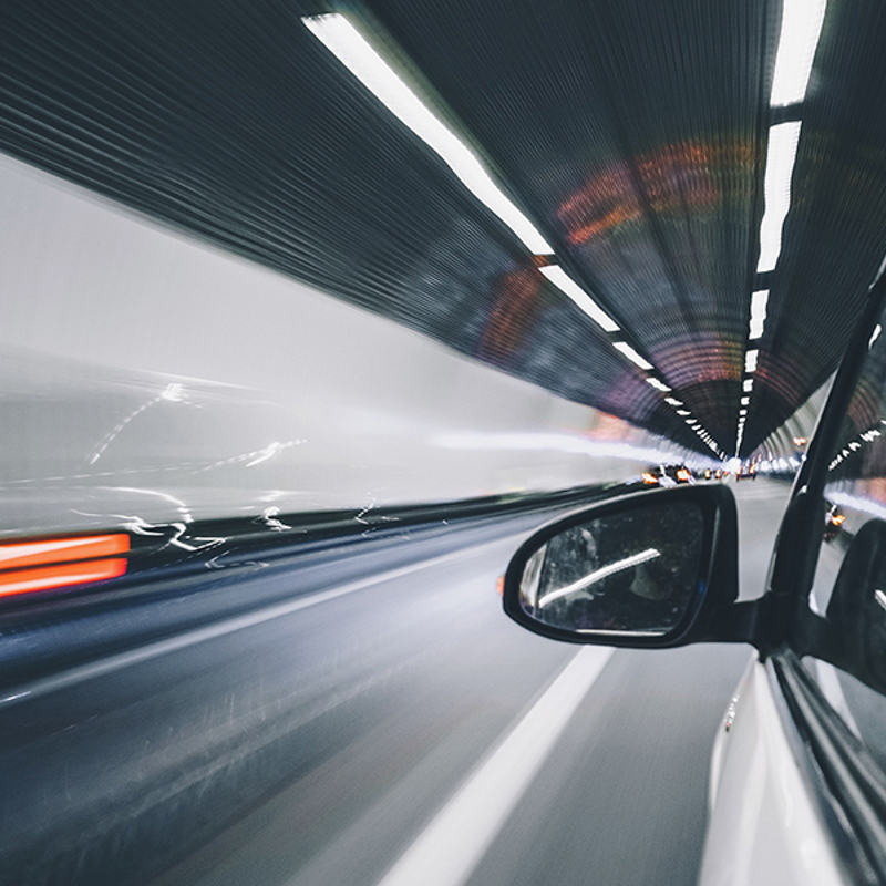 car in a tunnel 