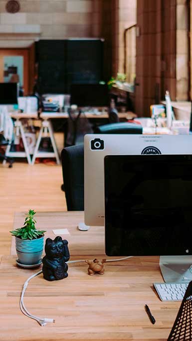 computers in an office