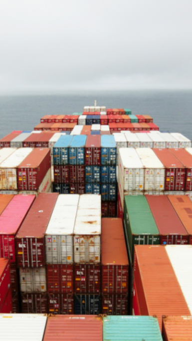 shipping containers on a boat