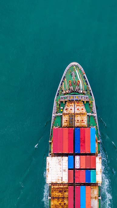 containers on cargo ship