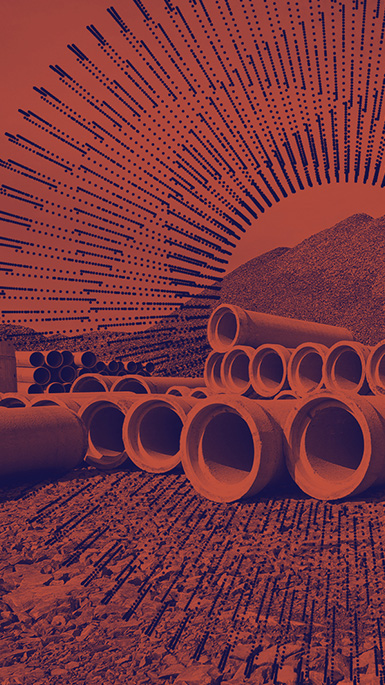 pipes and gravel