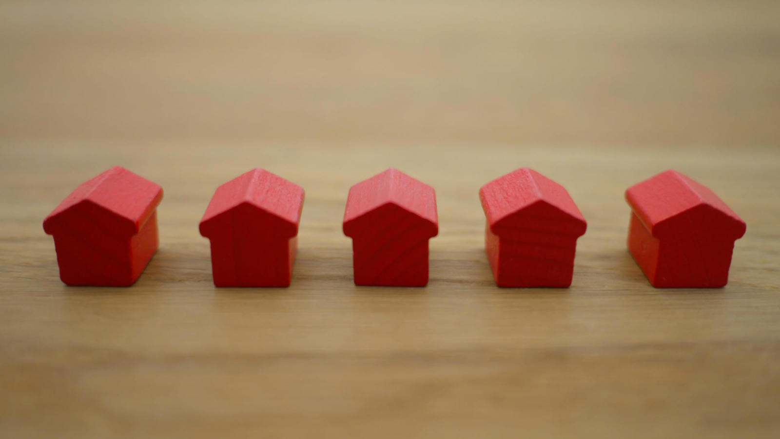 miniature red houses 