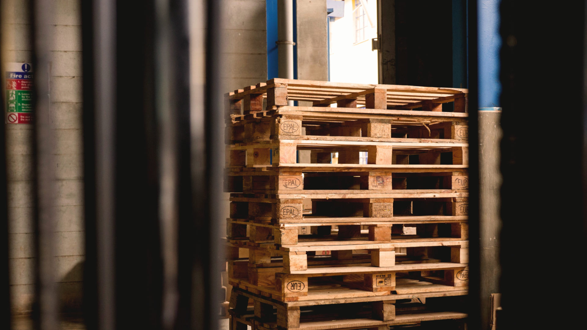 stack of wooden pallets 