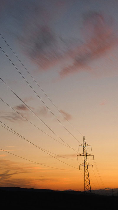 Sunset powerlines
